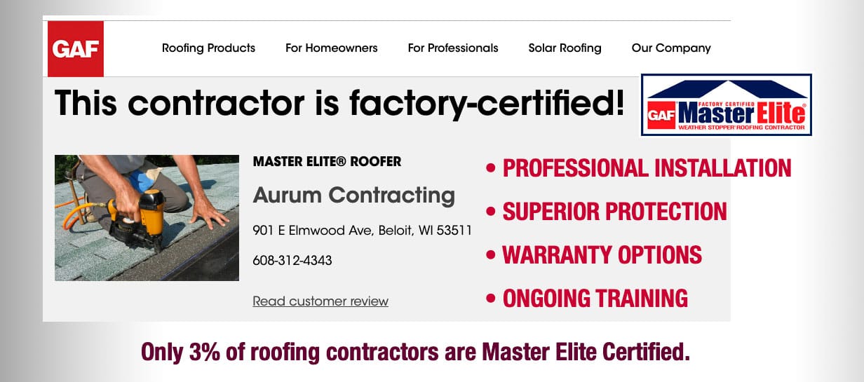 Aurum-slider-gaf-banner GAF This Contractor is Certified Master Elite