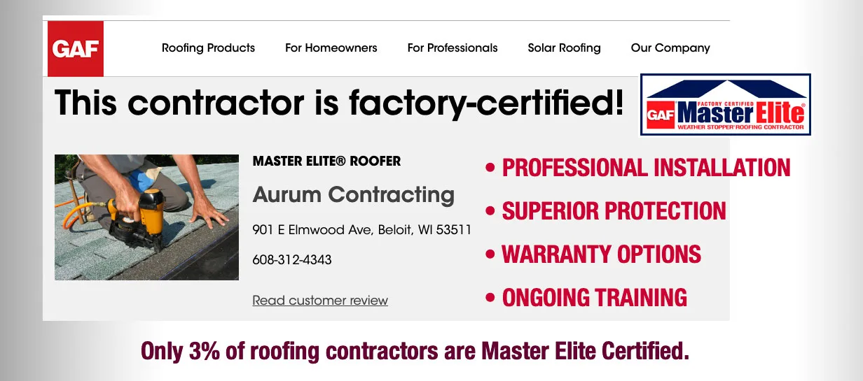 Aurum-slider-gaf-banner Gaf Roofing Contractor