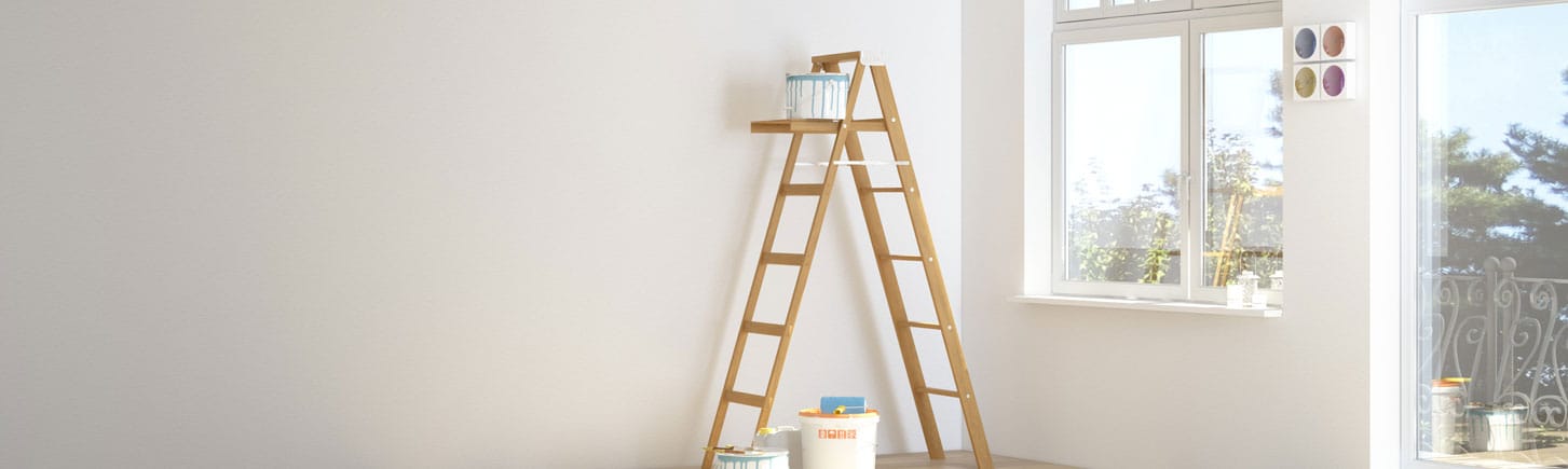 residential painting job in process